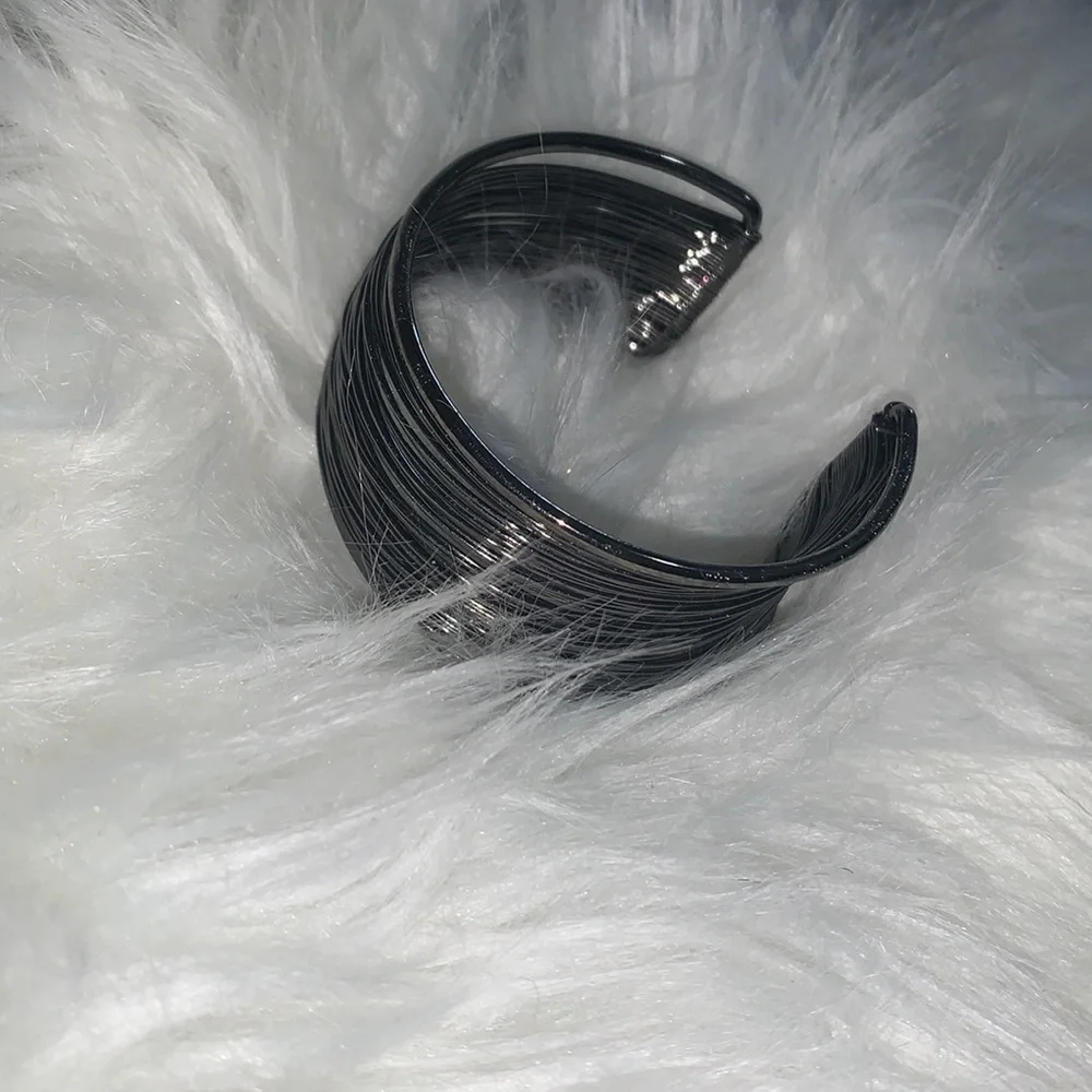 Grey silver bangle bracelet
